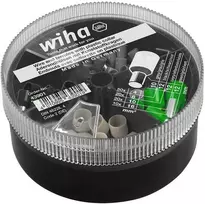 Antgaliai su plastikine mova šerdies uždarymui, komplektas (4-16mm, 100 vnt.) WIHA