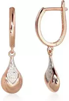 Auksiniai auskarai anglišku užsegimu, Raudonas Auksas, Be akmens - 1.68 g. - 26 mm.