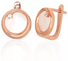 Sidabriniai auskarai ant cilindrinės spynos - 14 mm. - 4.4 g.