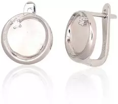 Sidabriniai auskarai ant cilindrinės spynos - 14 mm. - 4.4 g.