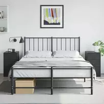 Naktinės spintelės, 2vnt., juodos, 34,5x39x62cm, plienas