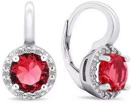 Brilio Silver Unikalūs sidabriniai auskarai su raudonais cirkoniais EA431WR