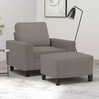 Fotelis Krėslas su pakoja, taupe spalvos, 60cm, audinys