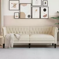 Trivietė chesterfield sofa, linas