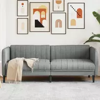 Trivietė sofa, šviesiai pilkos spalvos, audinys