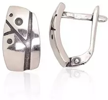 Sidabriniai auskarai anglišku užsegimu, Metalas: Sidabras, Praba: 925°, - 3 g. - 14 mm.