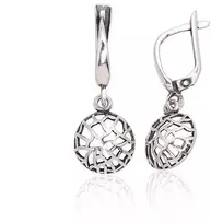Sidabriniai auskarai anglišku užsegimu, Metalas: Sidabras, Praba: 925°, - 2 g. - 27 mm.