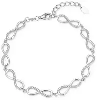 Agato Išskirtinė sidabrinė apyrankė su cirkoniais Infinity AGB781/21