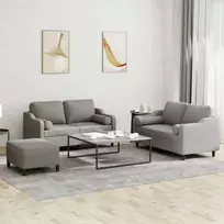 Sofa Sofos komplektas su pagalvėmis, 3 dalių, taupe, audinys