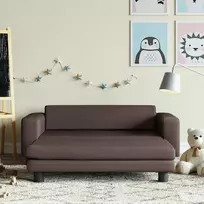 Vaikiška sofa su pakoja, ruda, 100x50x30cm, dirbtinė oda
