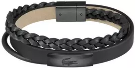 Lacoste Fusion juoda odinė apyrankė 2040318