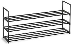 Songmics 3 lygių metalinė batų lentyna 30 x 116 x 55 cm, sukraunama viena ant kitos