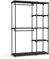 Songmics Atvira drabužių spinta su drabužių lentynomis 43 x 124 x 182 cm juoda