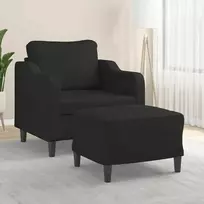 Sofa Krėslas su pakoja, juodos spalvos, 60cm, audinys