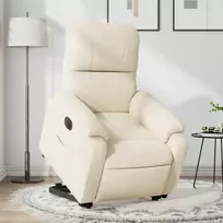Fotelis Atsistojantis elektrinis krėslas, smėlio, mikropluošto audinys
