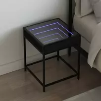 Naktinis staliukas su Infinity LED, juodas, 40x40x51cm