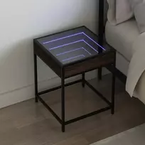 Naktinis staliukas su Infinity LED, rudo ąžuolo, 40x40x51cm