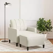 Sofa Krėslas su pakoja, kreminės spalvos, 60cm, aksomas