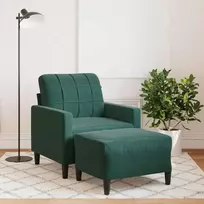 Sofa Krėslas su pakoja, tamsiai žalios spalvos, 60cm, aksomas