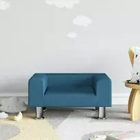 Vaikiška sofa, mėlynos spalvos, 50x40x26,5cm, aksomas