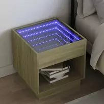 Naktinis staliukas su Infinity LED, ąžuolo, 50x50x50cm