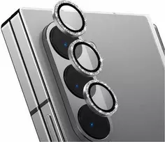 UNIQ Optix Aliuminio Camera LensProtector Samsung Z Fold6 F956 sterling sidabrinis szkło na objektyvas aparatu su aplikatorem