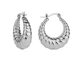 Troli Elegant steel hoop earrings