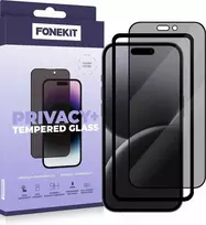 FoneKit Privacy+ viso dangčio grūdintas stiklas, iPhone 16 Pro Max, juodas
