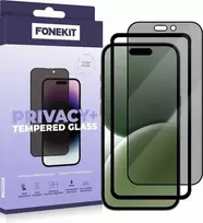 FoneKit Privacy+ viso dangčio grūdintas stiklas, iPhone 16 Pro, juodas