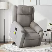 Fotelis Atsistojantis elektrinis masažinis krėslas, taupe, audinys