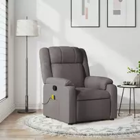 Fotelis Atlošiamas masažinis krėslas, taupe spalvos, audinys