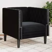 Fotelis Chesterfield krėslas, juodos spalvos, aksomas