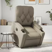 Fotelis Atsistojantis elektrinis krėslas, kapučino, dirbtinė oda