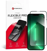 Hibridinis stiklas iPhone 13 / 13 PRO / 14 / 16e / 17e (SE 4 2025) Forcell Flexible 5D juodas