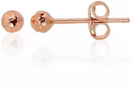 Auksiniai auskarai vinukai, Raudonas Auksas, Be akmens - 3 mm. - 0.33 g.