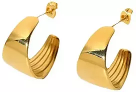 Troli Elegantiški paauksuoti auskarai su žiedais VAAJDE201527G