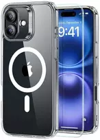 ESR Classic Hybrid Halolock MagSafe + Tempered Glass Apple iPhone 16 – dėklas telefonui skaidrus