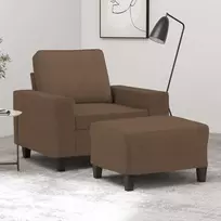 Sofa Krėslas su pakoja, rudos spalvos, 60cm, audinys