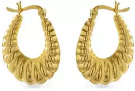Again Jewelry Madingi paauksuoti auskarai su žiedais AJNS0065