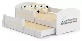 Luco Dvivietė lova Lukas su stalčiumi ir čiužiniais 160x80 Traukinys