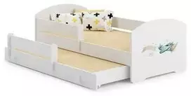 Luco Dvivietė lova Lukas su stalčiumi ir čiužiniais 160x80 Lėktuvas