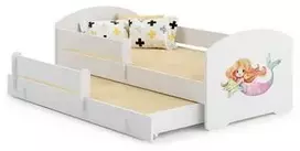 Luco Dvivietė lova Lukas su stalčiumi ir čiužiniais 160x80 Undinėlė