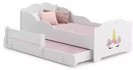 Luco Dvivietė lova Anna su stalčiumi ir čiužiniais 160x80 Vienaragis