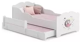 Luco Dvivietė lova Anna su stalčiumi ir čiužiniais 160x80 Mėnulis su fėja