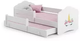 Luco Dvivietė lova Felicija su stalčiumi ir čiužiniais 160x80 Vienaragis