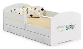 Luco Vaikiška lova Lukas su stalčiumi ir čiužiniu 140x70 Lėktuvas