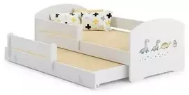 Luco Dvivietė lova Lukas su stalčiumi ir čiužiniais 160x80 Dinozaurai