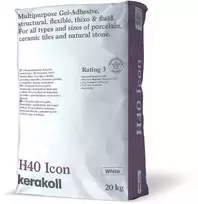Kerakoll H40 Icon (balti), 20 kg, mineraliniai elastingi klijai C2TE