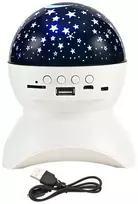 Žvaigždžių projektorius su Bluetooth garsiakalbiu, 11x13 cm, baltas