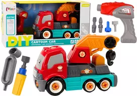 Lean Toys Žaislinis sunkvežimis su kranu ir įrankiais vaikams